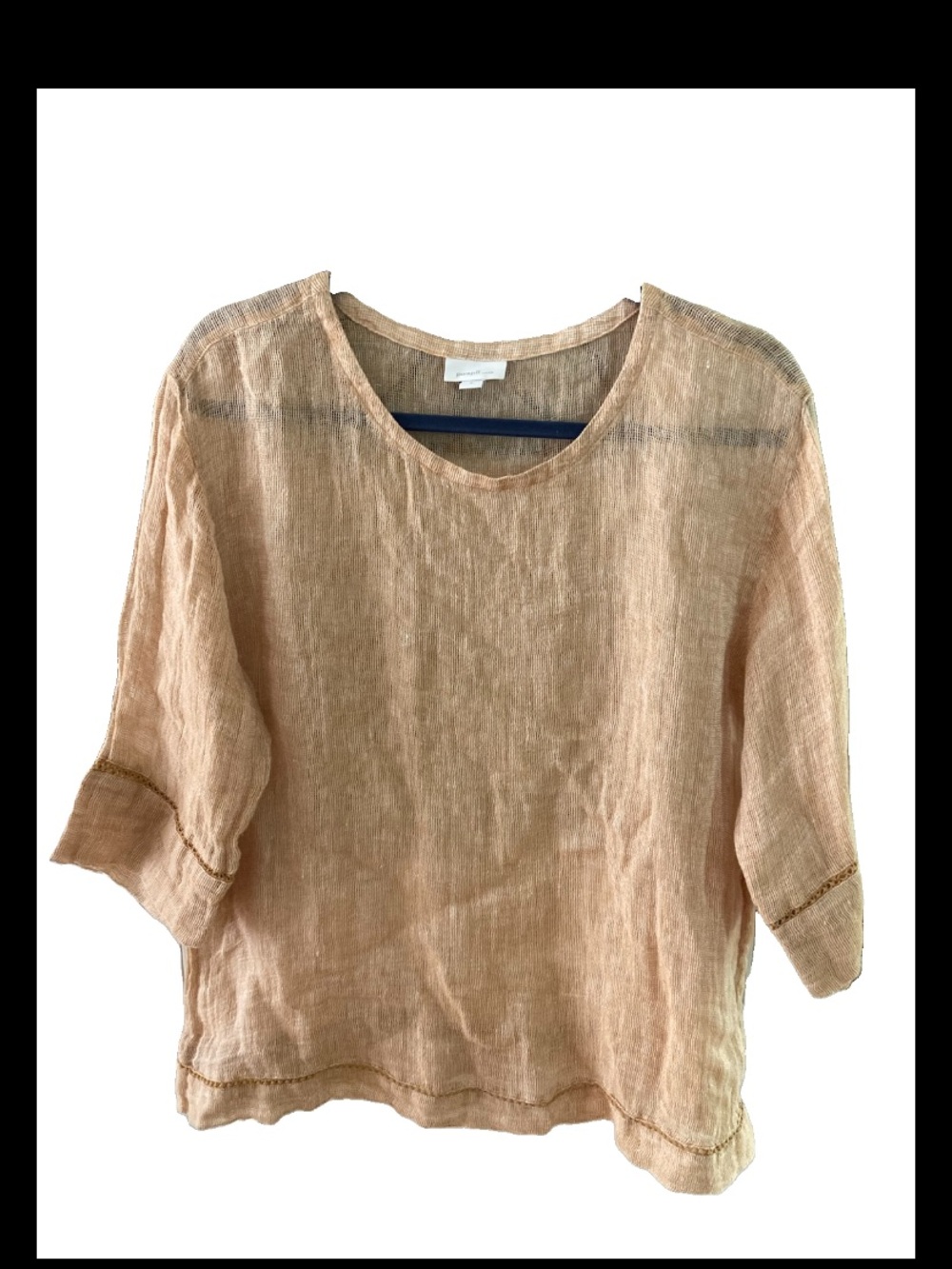 Pure j jill Light orange 100% Linen Women’s Relaxed Sleeve Top m